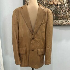Reilly Olmes Rogue Genuine‎ Tan Leather Blazer/Jacket. Size S